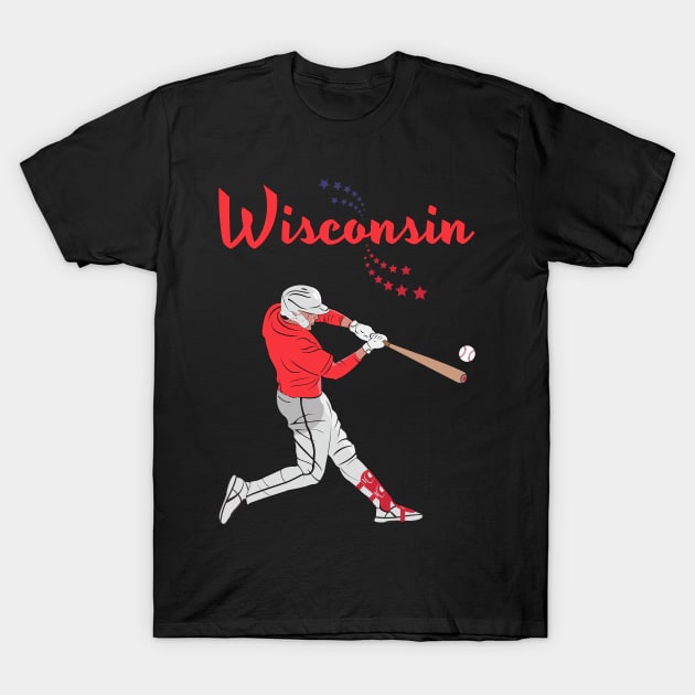 Wisconsin USA Baseball | America's Sports Cities T-Shirt by VISUALUV